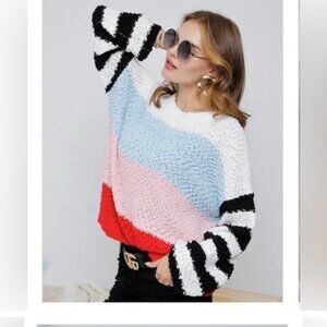 ADORA Popcorn Stitched Sweater - Size Medium- PTP 29" - Lots of room for Stretch